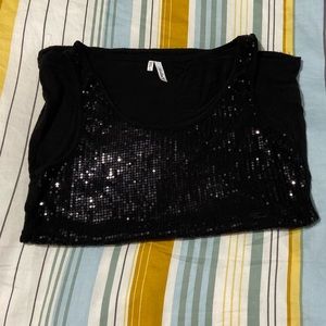 Black sequin tank